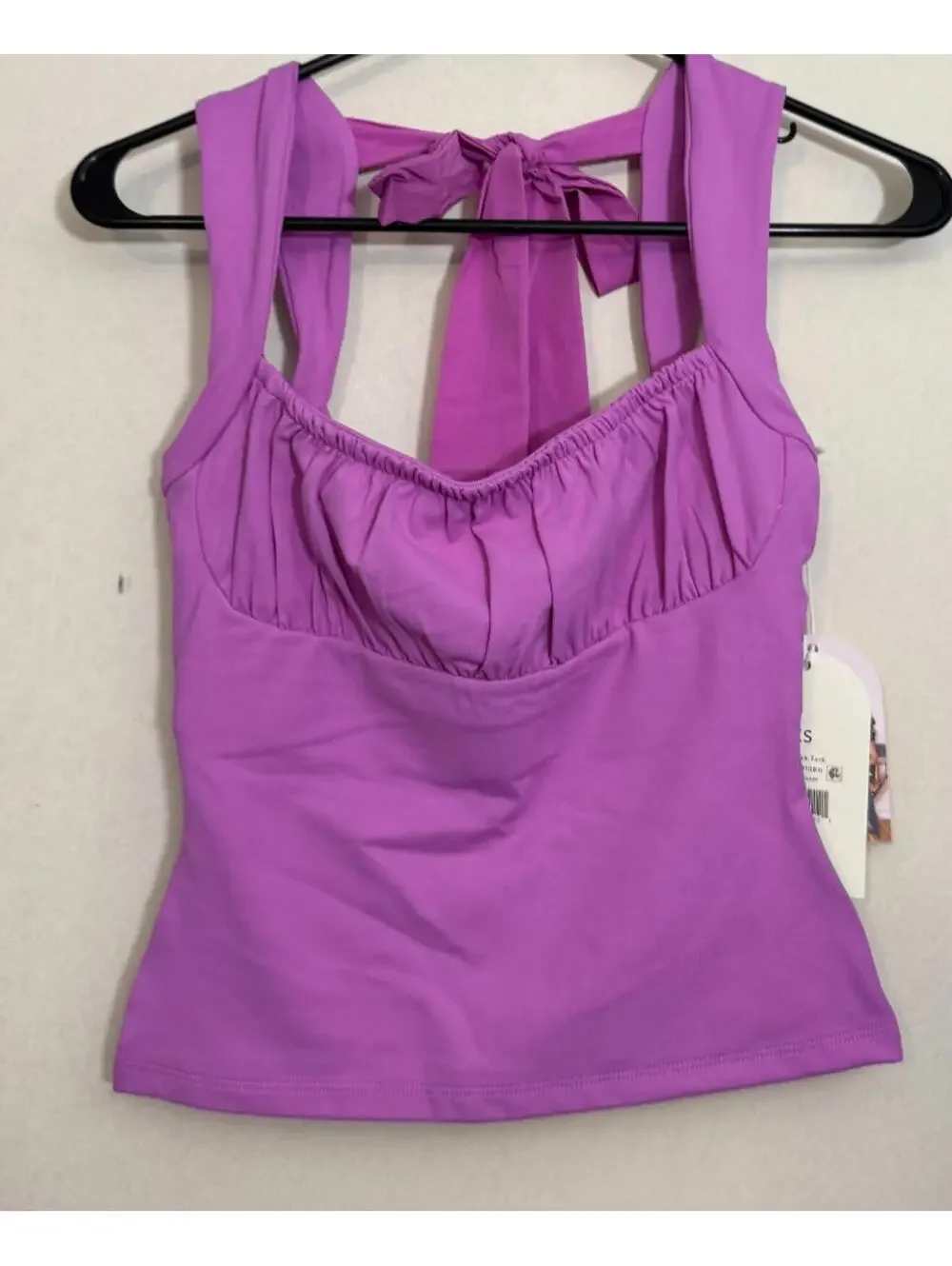 Blogilates Bow Back Tank, Purple/First Bloom, NWT, Extra Small - Picture 1 of 4